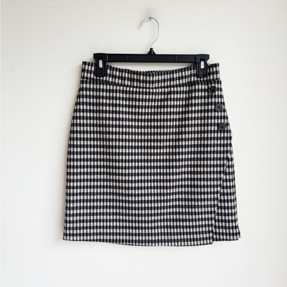 SANCTUARY Black and White Plaid Faux Wrap Mini Skirt Size M - Picture 4 of 6
